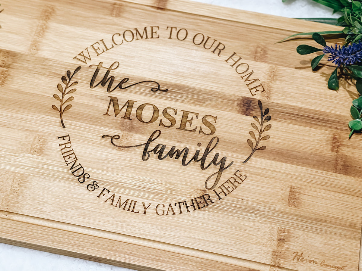 Last Name Cutting / Charcuterie Cutting Board with Handle – Signs