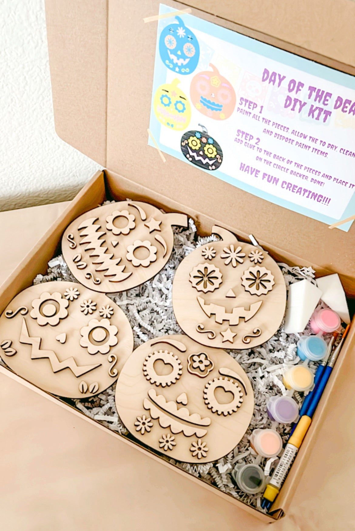 Halloween Day Of the Dead, Dia de los muertos DIY Craft Kit, DIY Paint Kit, Kids Craft Kit