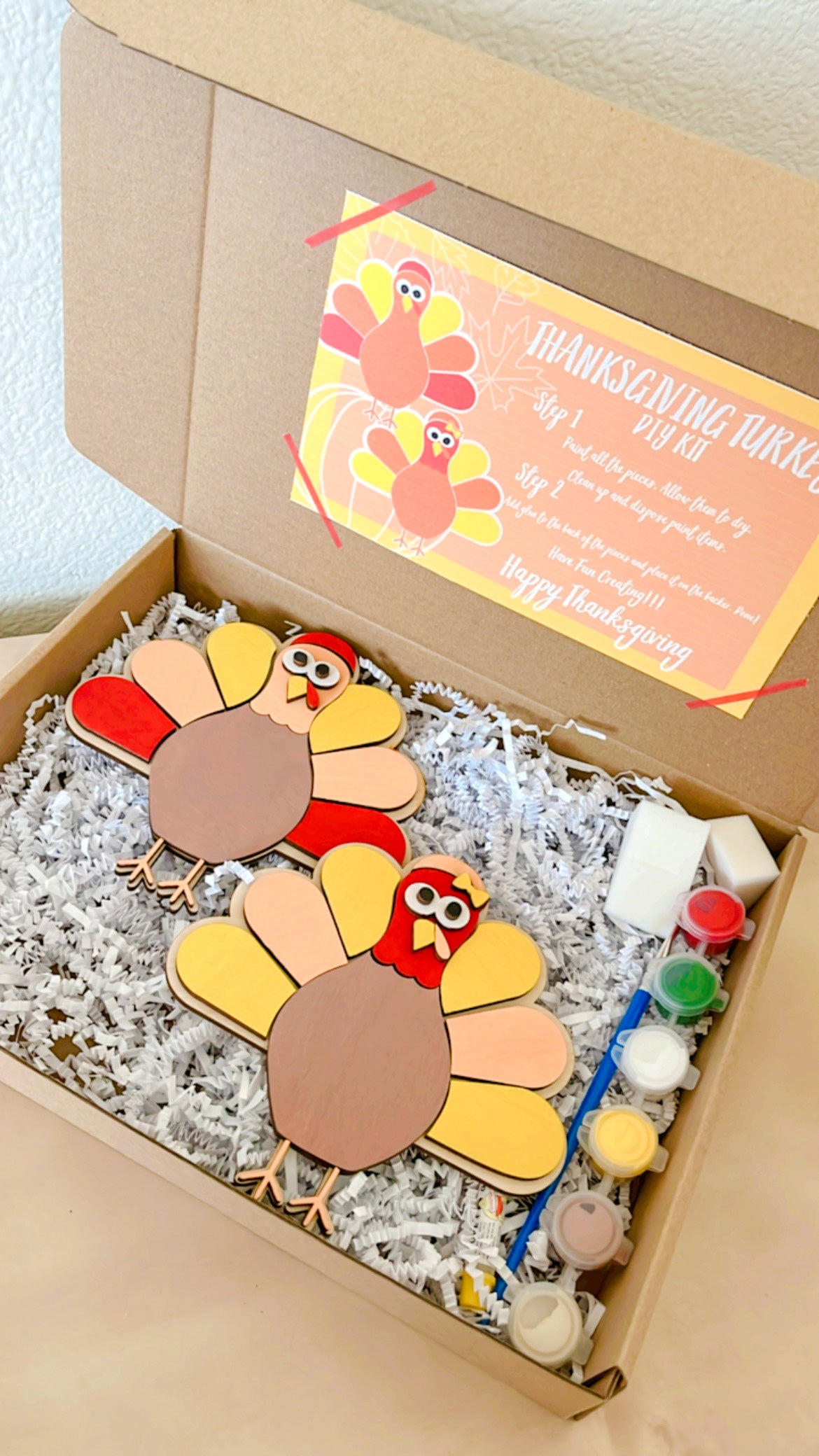 Turkey Craft Kit, Thanksgiving DIY Paint Kit, Fall Kids Craft Kit