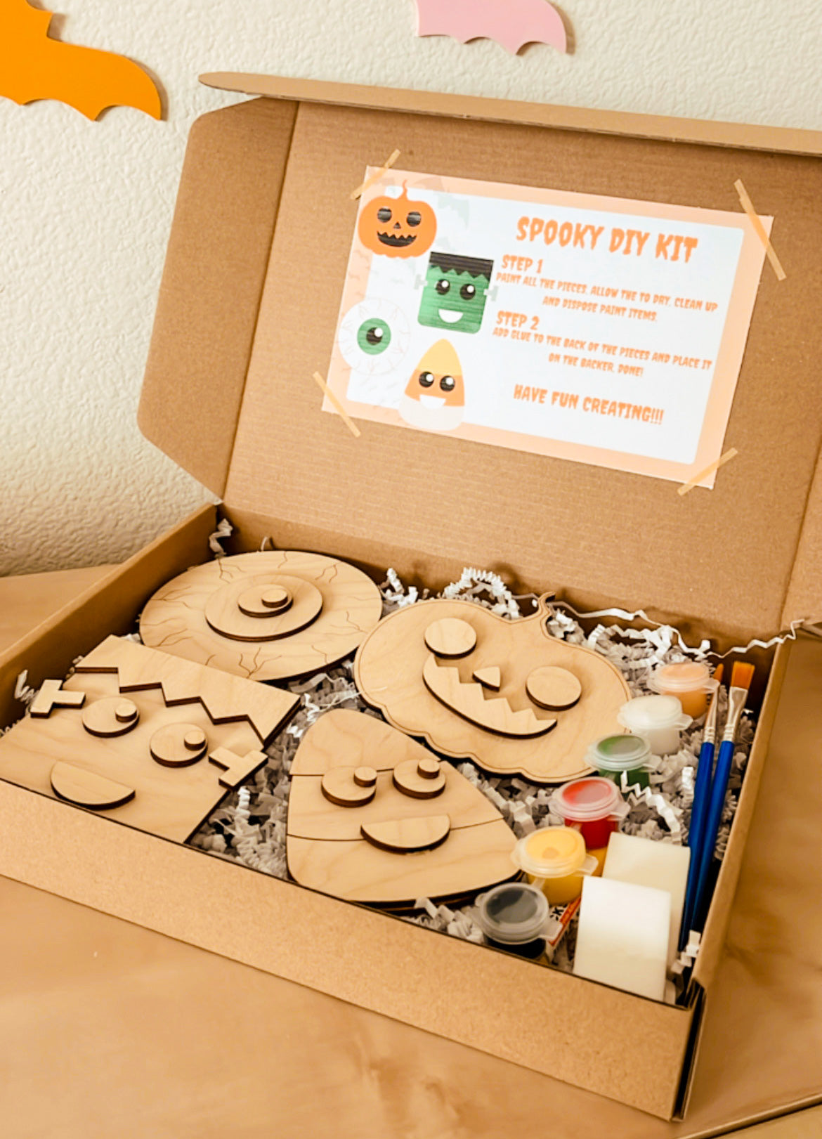 Halloween Craft DIY, Spooky Faces Craft Kit, DIY Paint Kit, Kids Craft Kit