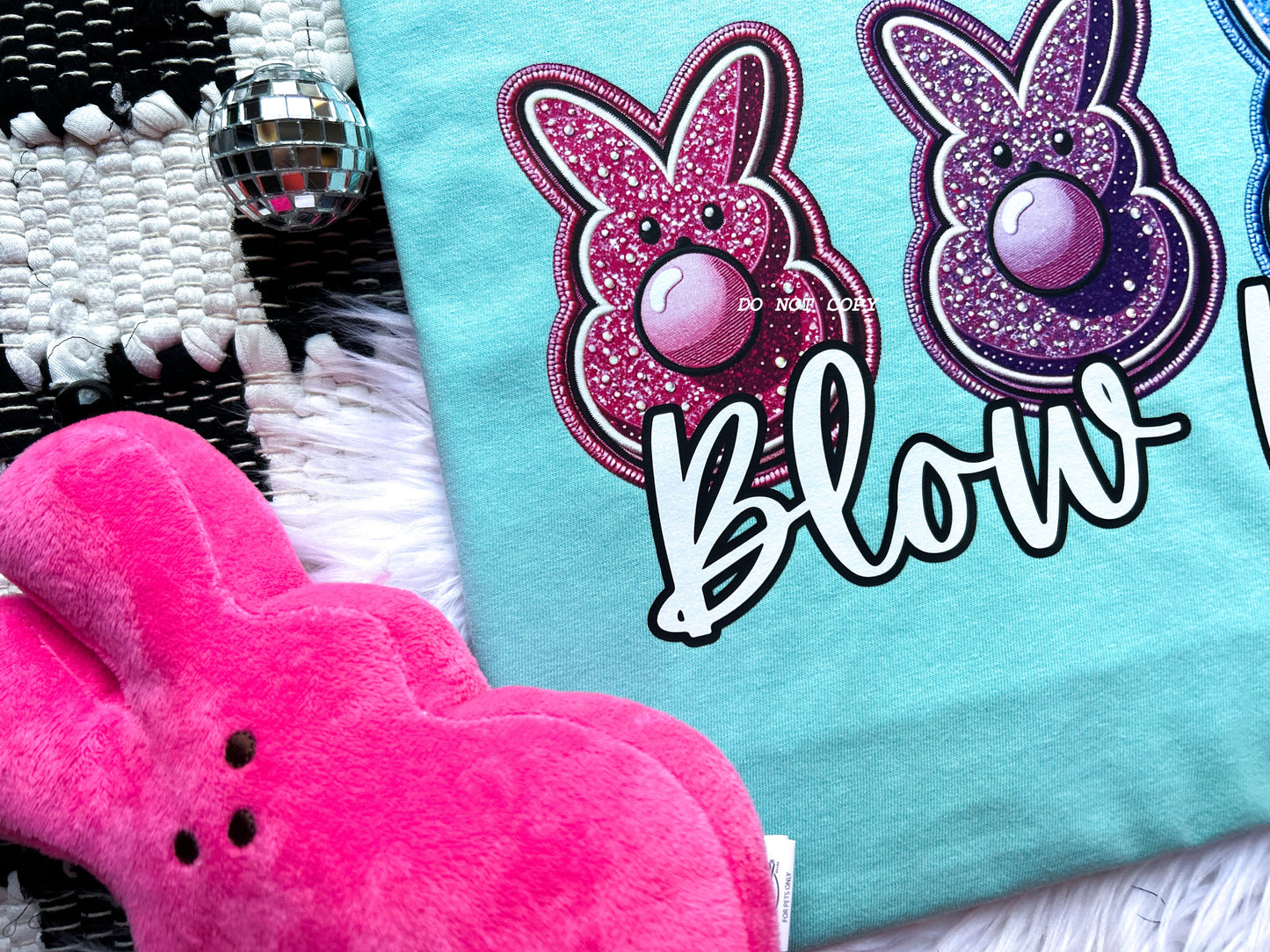 Blow Me Easter Edition Faux Embroidery Comfort Colors Tee