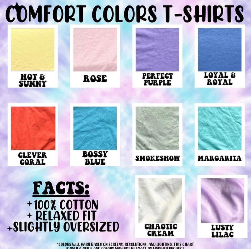 Easter Stacked Highlander Faux Embroidery Comfort Colors T-Shirt