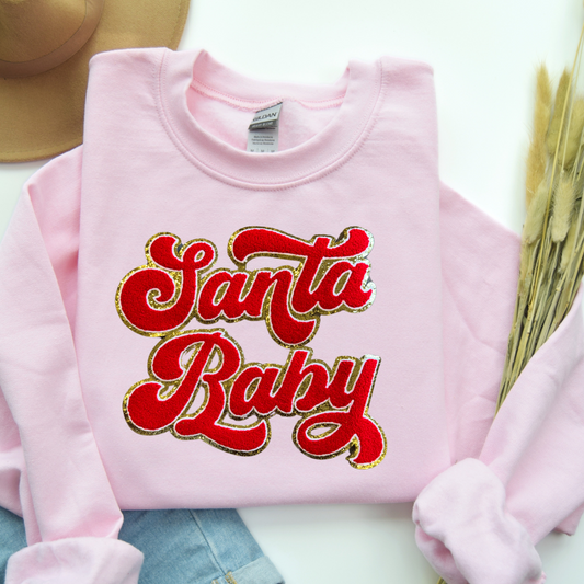 Santa Baby Chenille Patch Sweatshirt