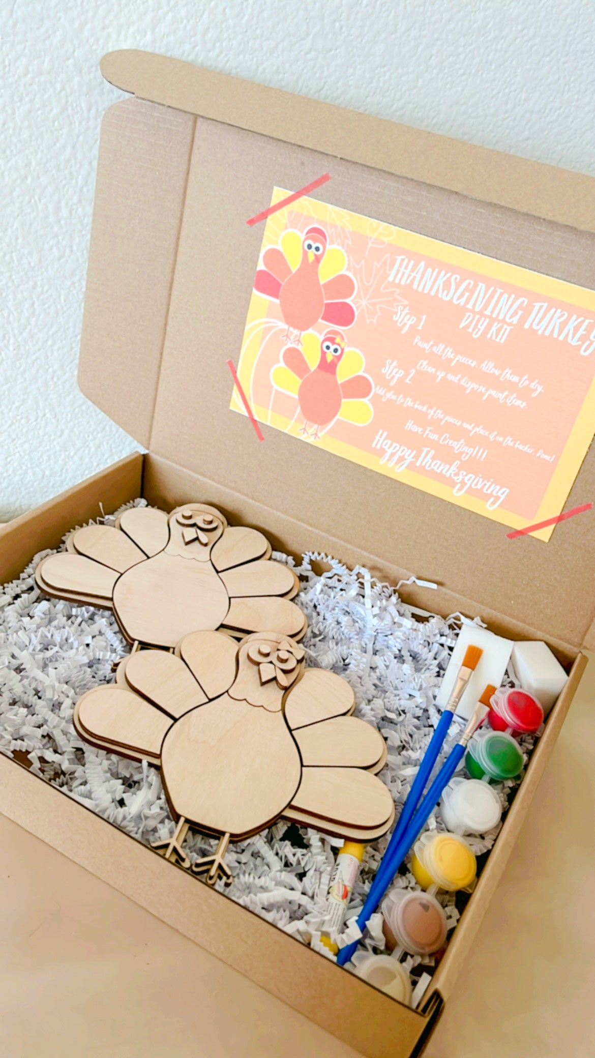 Turkey Craft Kit, Thanksgiving DIY Paint Kit, Fall Kids Craft Kit