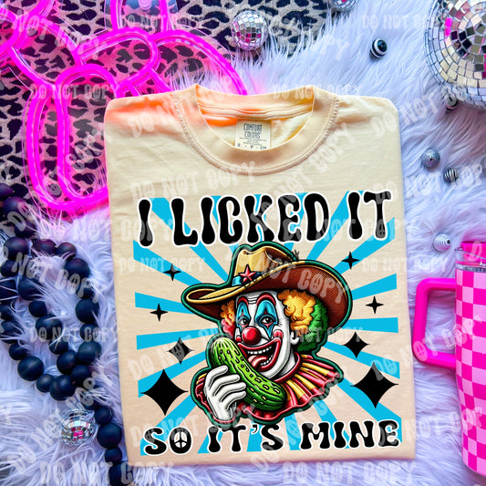 I Licked it so it’s mine Faux Embroidered Comfort Colors T-shirt