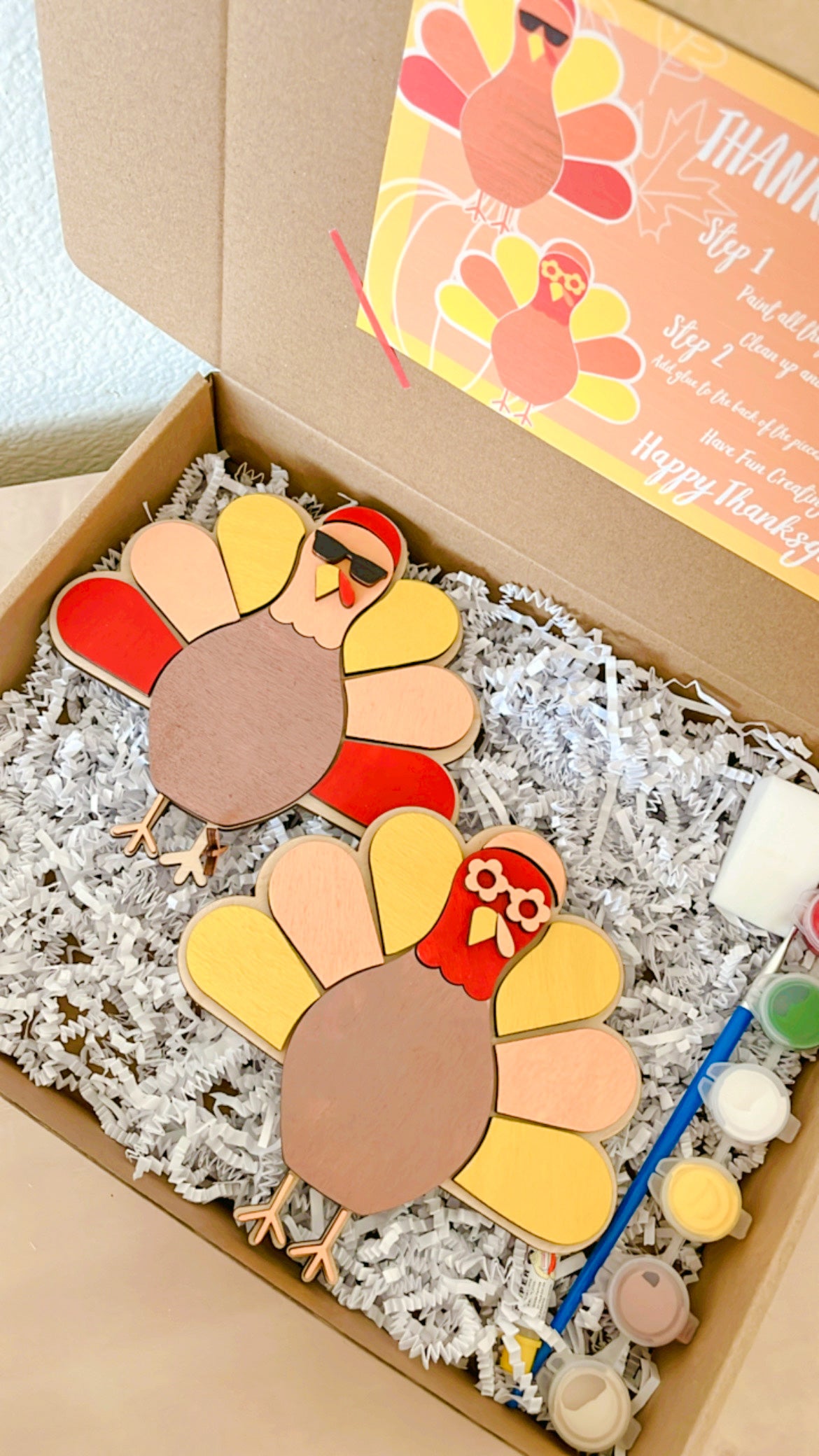 Turkey Craft Kit, Thanksgiving DIY Paint Kit, Fall Kids Craft Kit