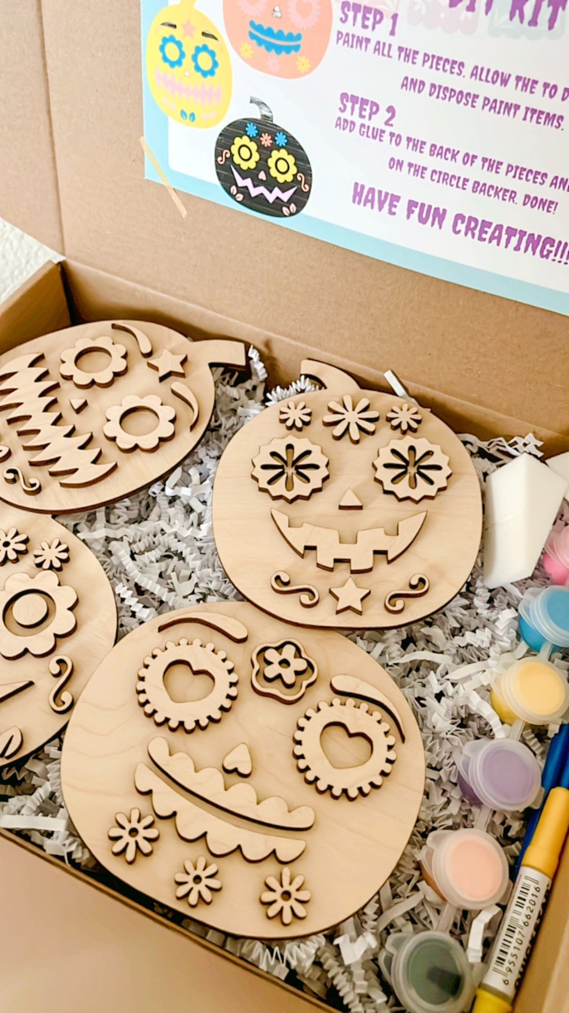 Halloween Day Of the Dead, Dia de los muertos DIY Craft Kit, DIY Paint Kit, Kids Craft Kit