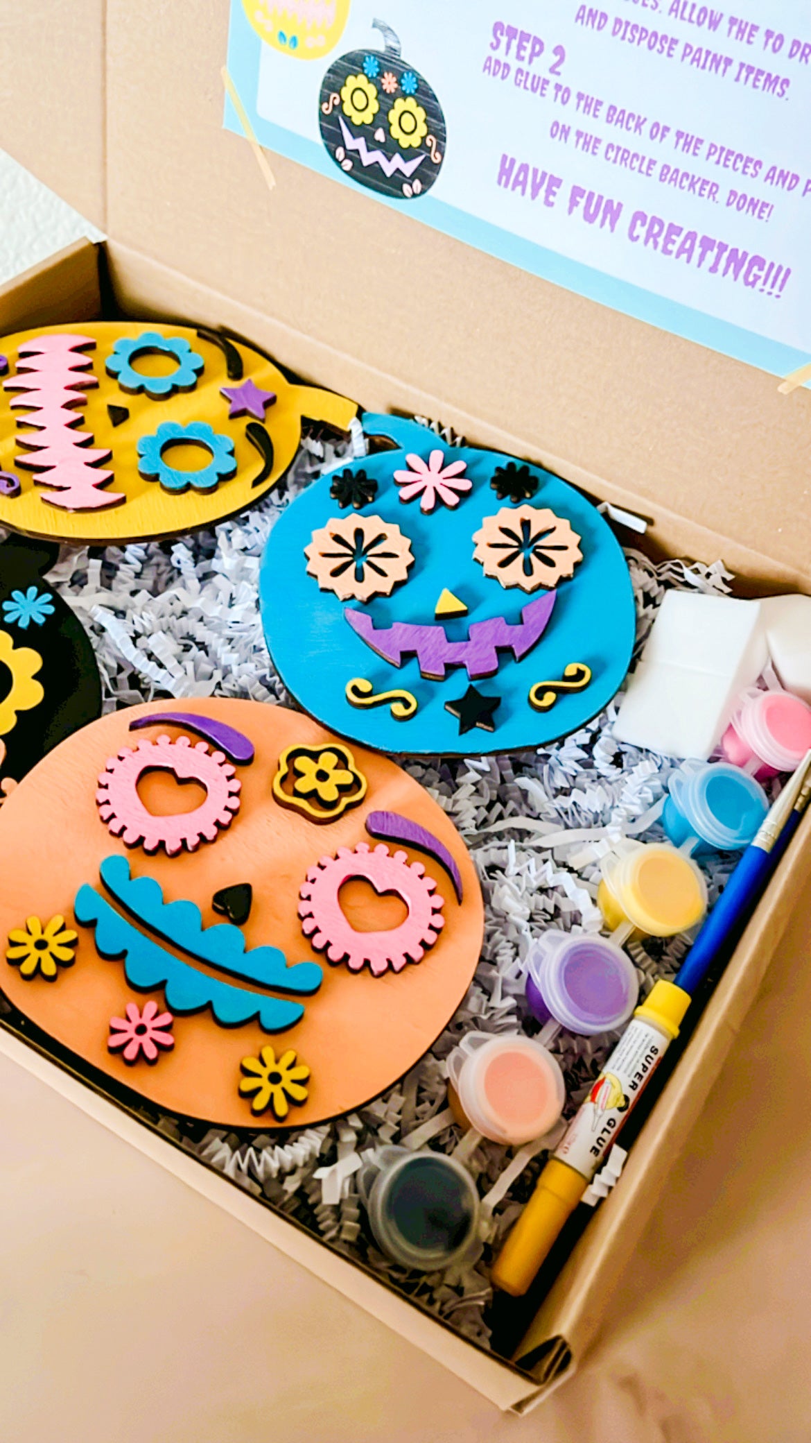 Halloween Day Of the Dead, Dia de los muertos DIY Craft Kit, DIY Paint Kit, Kids Craft Kit