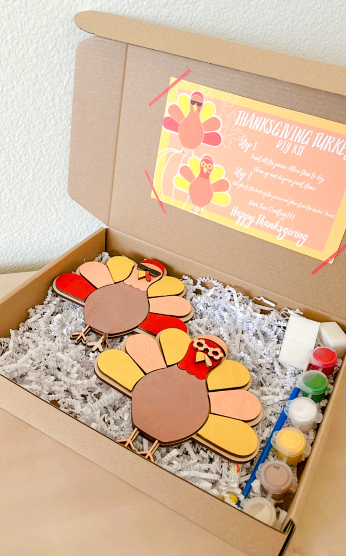 Turkey Craft Kit, Thanksgiving DIY Paint Kit, Fall Kids Craft Kit