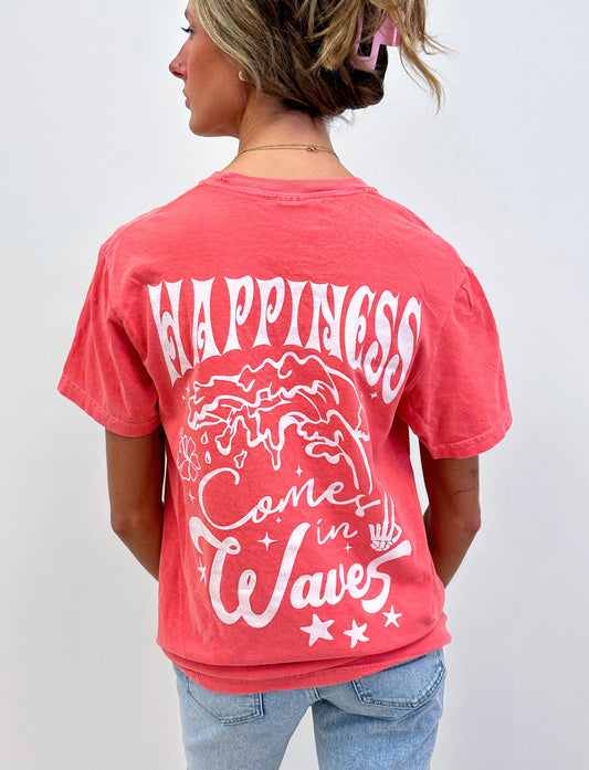 PACK- Happiness Comes In Waves (glitter ink, front & back design)