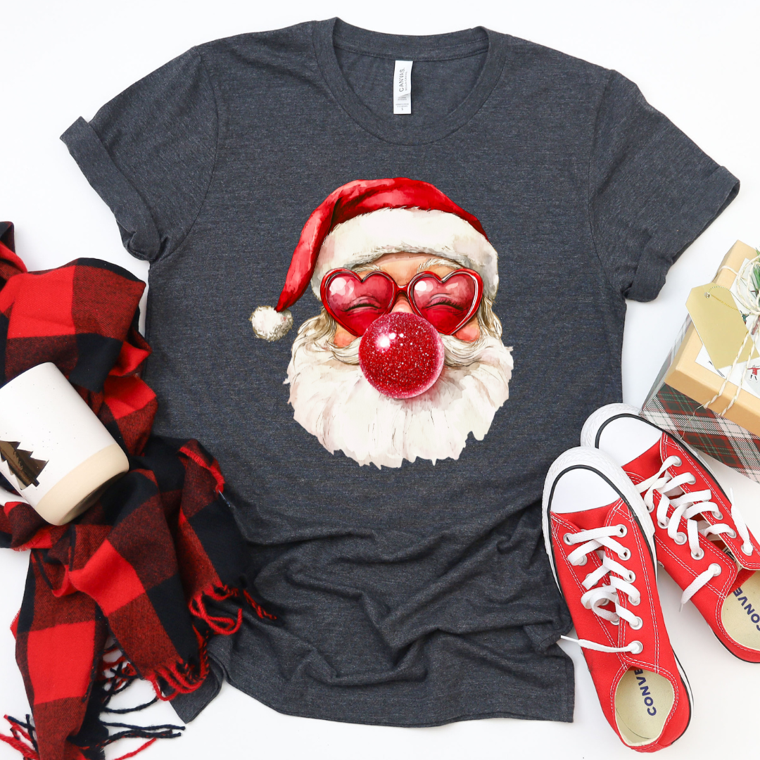 Red Bubblegum Santa Graphic Tee