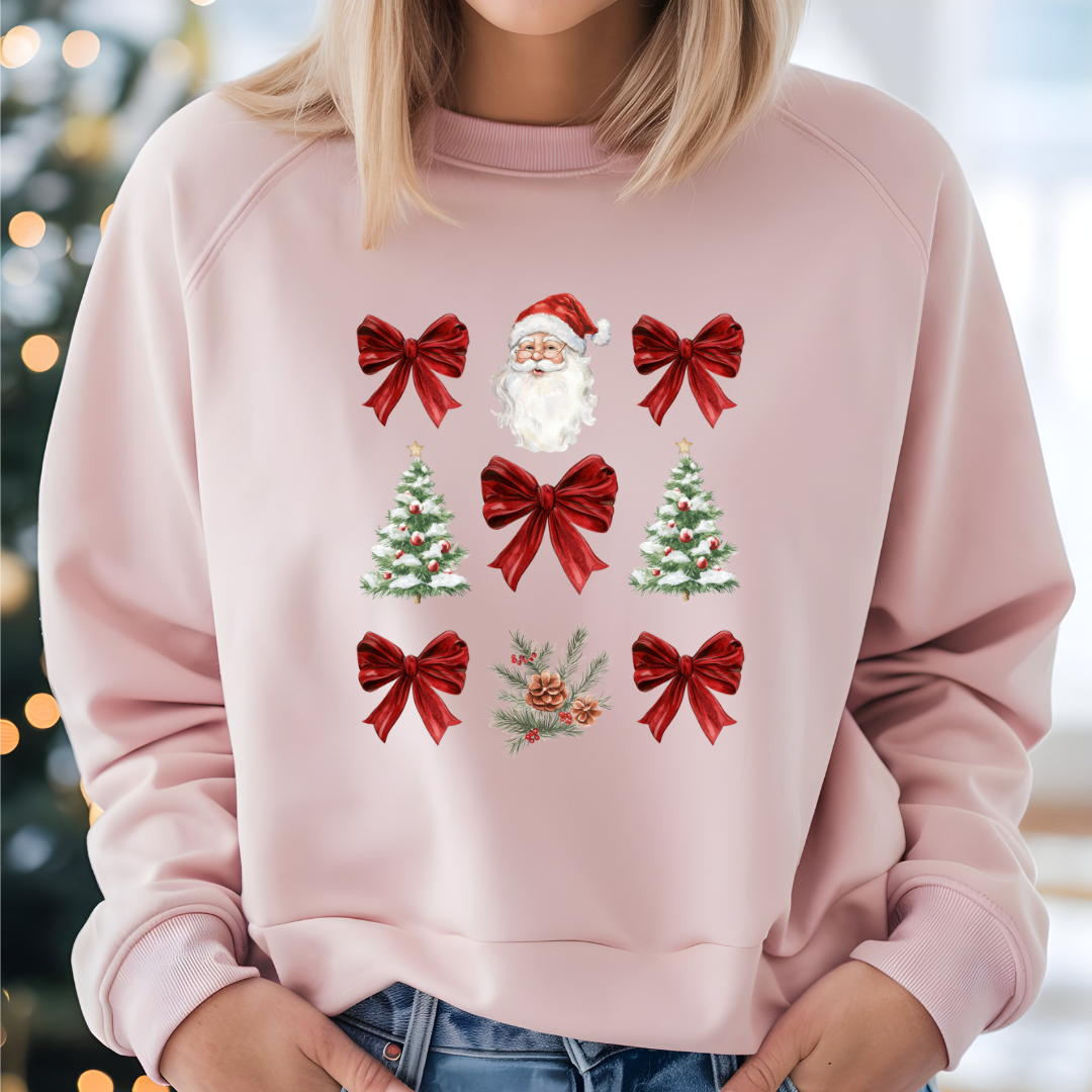 Santa Bow Trees Sweatshirt