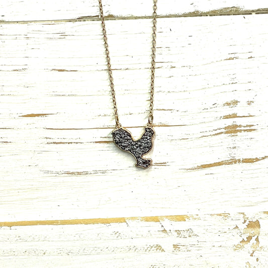 Envy Stylz Boutique Women - Accessories - Necklace Charcoal Chicken Druzy Necklace