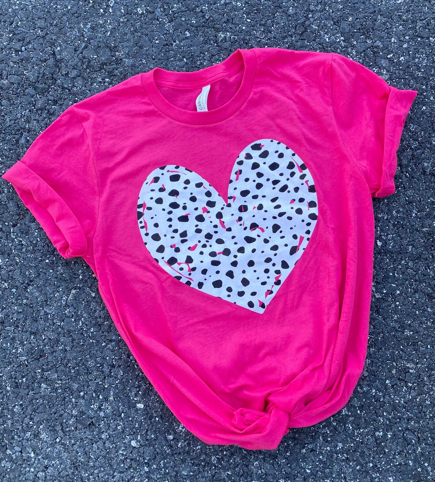 Dotted Heart Graphic Tee - (S)