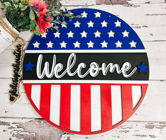 Patriotic Round Door Hanger - DIY Kit