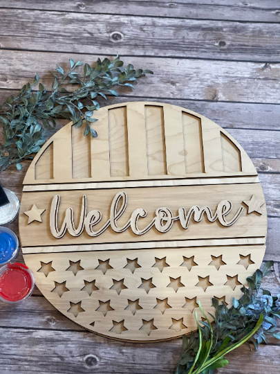 Patriotic Round Door Hanger - DIY Kit