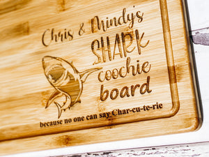 Shark Charcuterie Board/Personalized Shark Cutting Board/Bamboo Chopping  Board/Meats and Cheeses Serving Boards,Because No One Can Say Charcuterie