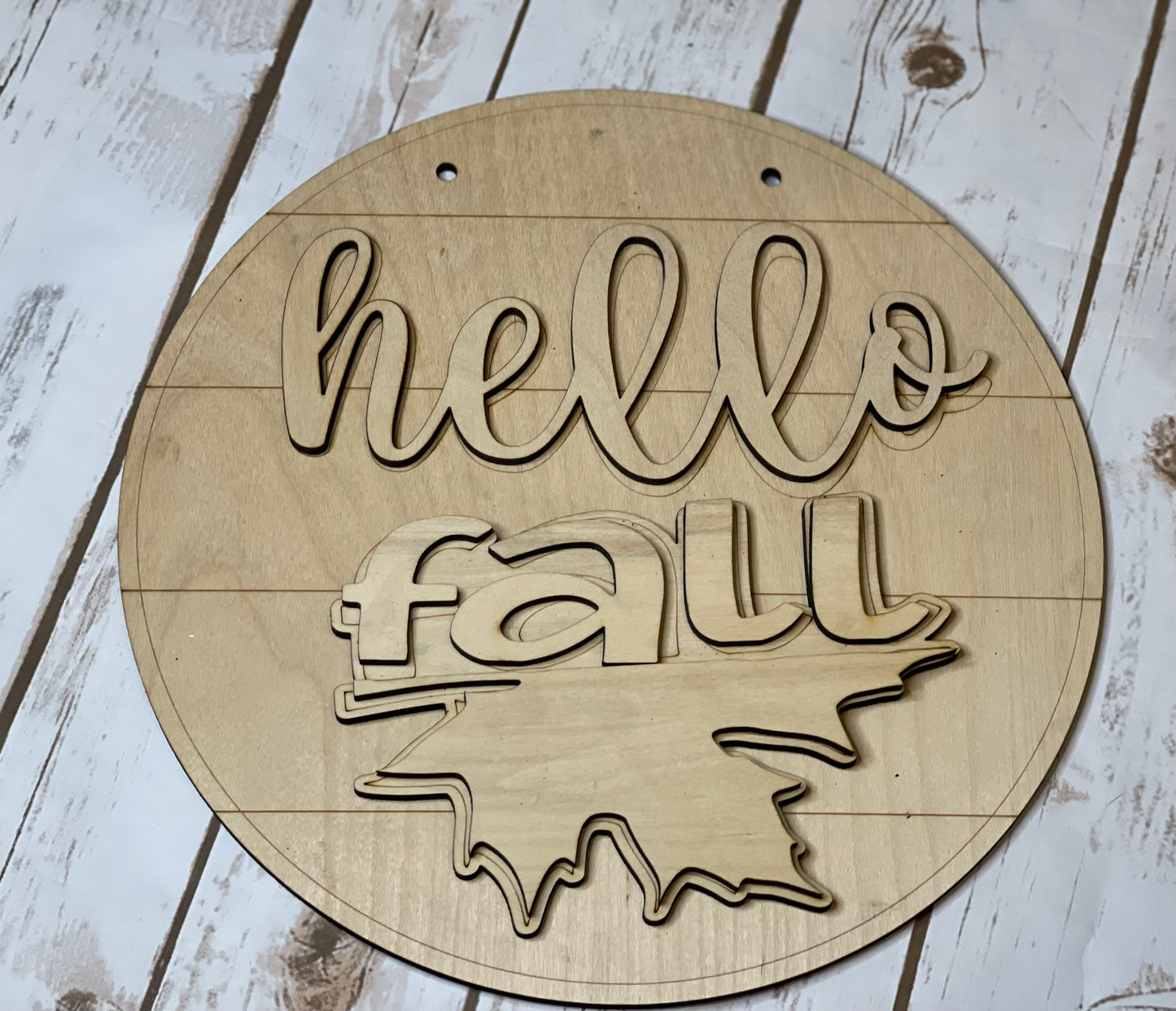 Hello Fall Wood Door Hanger • Round Door Hanger • Fall Craft Kit