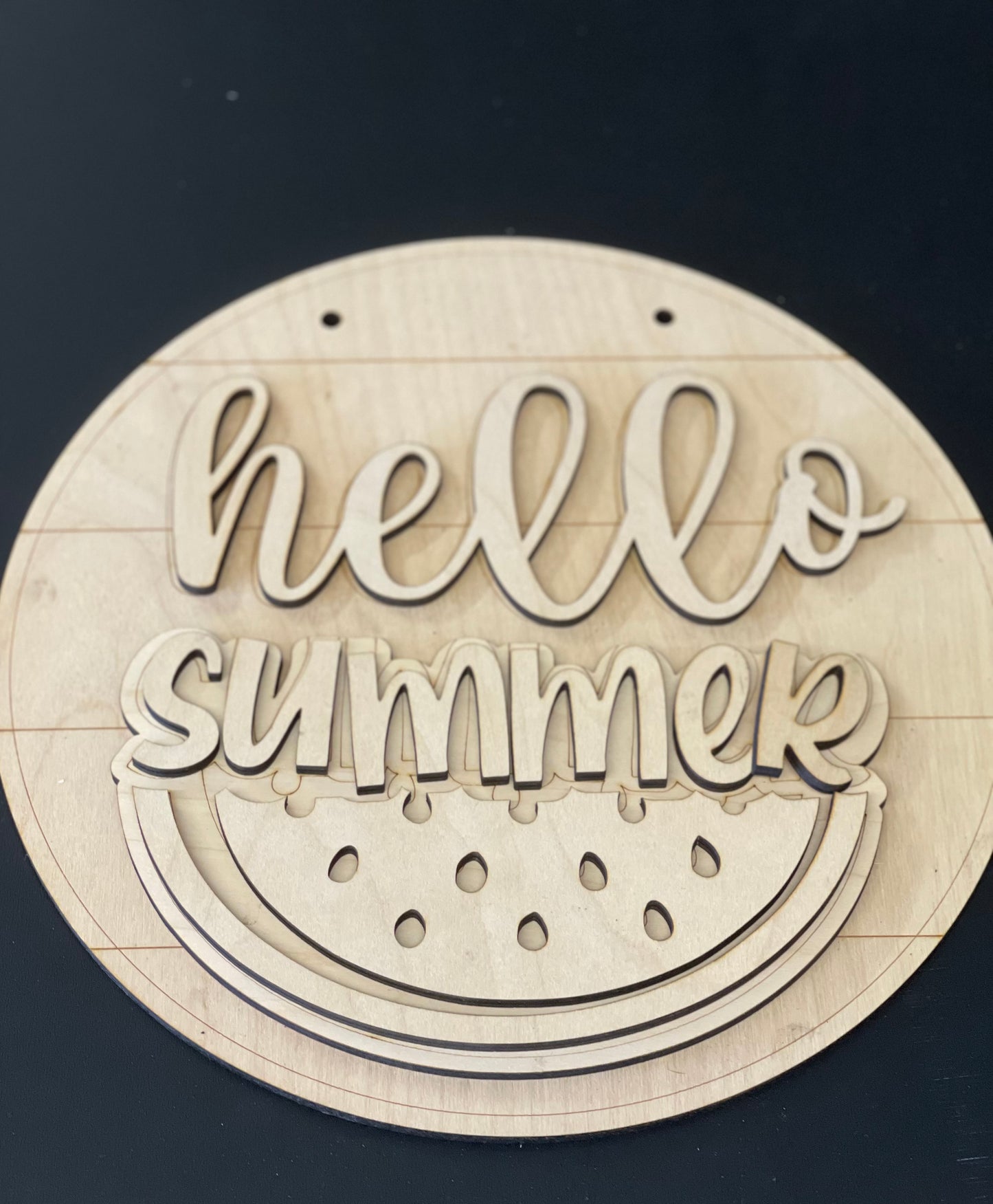 Hello Summer Wood Door Hanger • Round Door Hanger • Summer Craft Kit