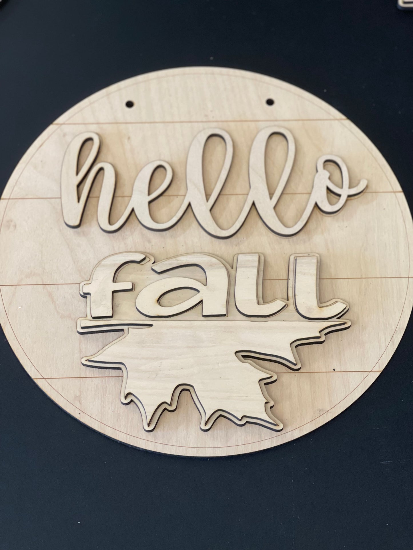 Hello Fall Wood Door Hanger • Round Door Hanger • Fall Craft Kit