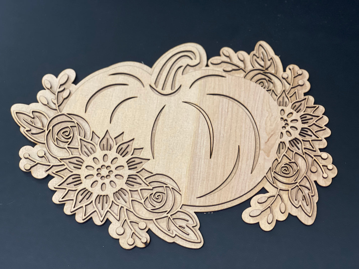 BLANKS Floral Pumpkin Wood Door Hanger • Fall Door Hanger • Wood Blanks • Unfinished