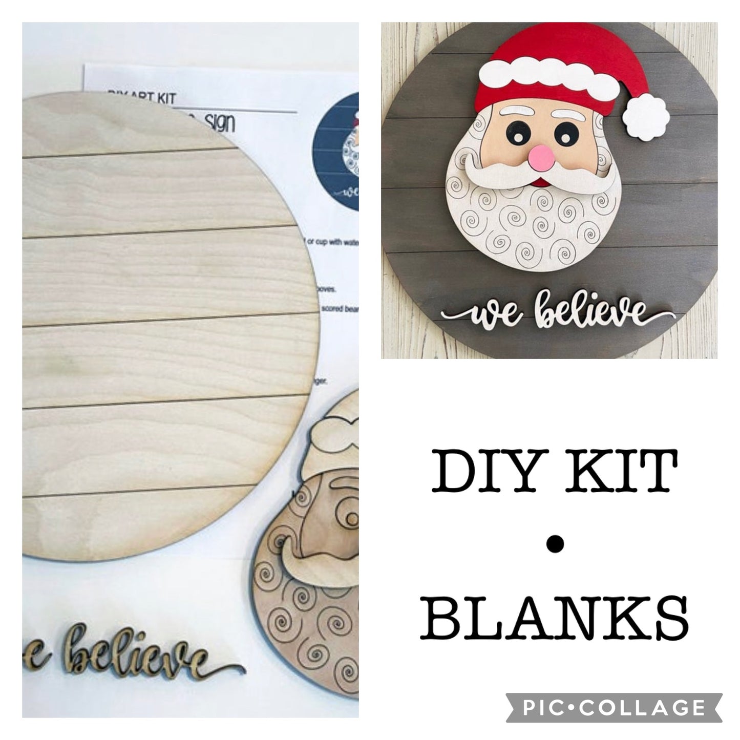 We Believe Round Wood Door Hanger • Christmas Round Door Hanger • Christmas Craft Kit