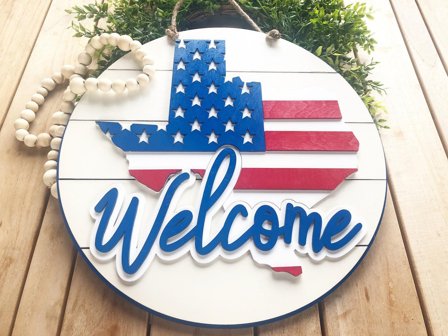 Texas Door Hanger - American Flag - DIY Kit