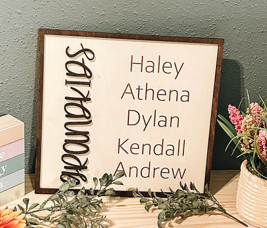 Grandkids Personalized • Mothers Day Sign